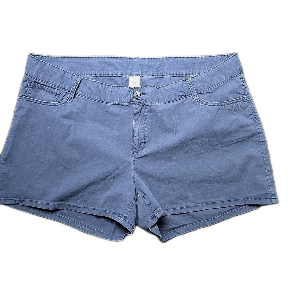 City Streets Navy Lightweight Cotton Stretch Shorts Size 20P